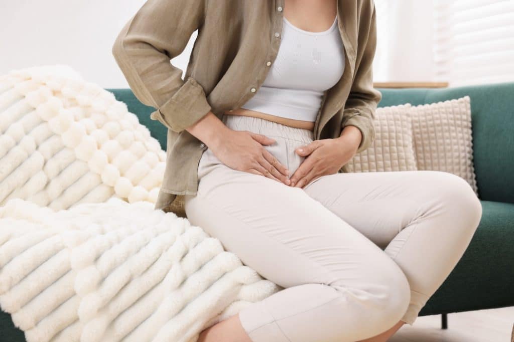 A woman struggles with urinary incontinence